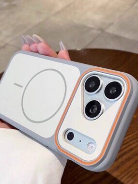 Light Gray MagSafe Case | Orange Ring